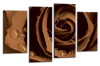 Brown Open rose canvas wall art picture print multi panel