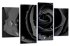 Grey Open rose canvas wall art picture print multi panel
