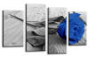 Blue rose floral flower canvas wall art picture print multi panel