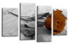 Brown rose floral flower canvas wall art picture print multi panel