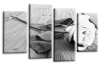 White rose floral flower canvas wall art picture print multi panel