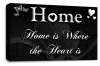 Home Love Quote Wall Art Print Black White Canvas