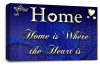 Home Love Quote Wall Art Print Blue Cream Canvas