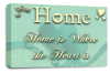 Home Love Quote Wall Art Print Duck Egg Cream Canvas