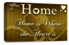 Home Love Quote Wall Art Print Brown Cream Canvas