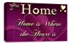 Home Love Quote Wall Art Print Purple Cream Canvas