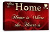 Home Love Quote Wall Art Print Red Cream Canvas