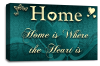 Home Love Quote Wall Art Print Teal Cream Canvas