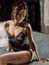 Fabian Perez Artist Artwork Renee on Bed III